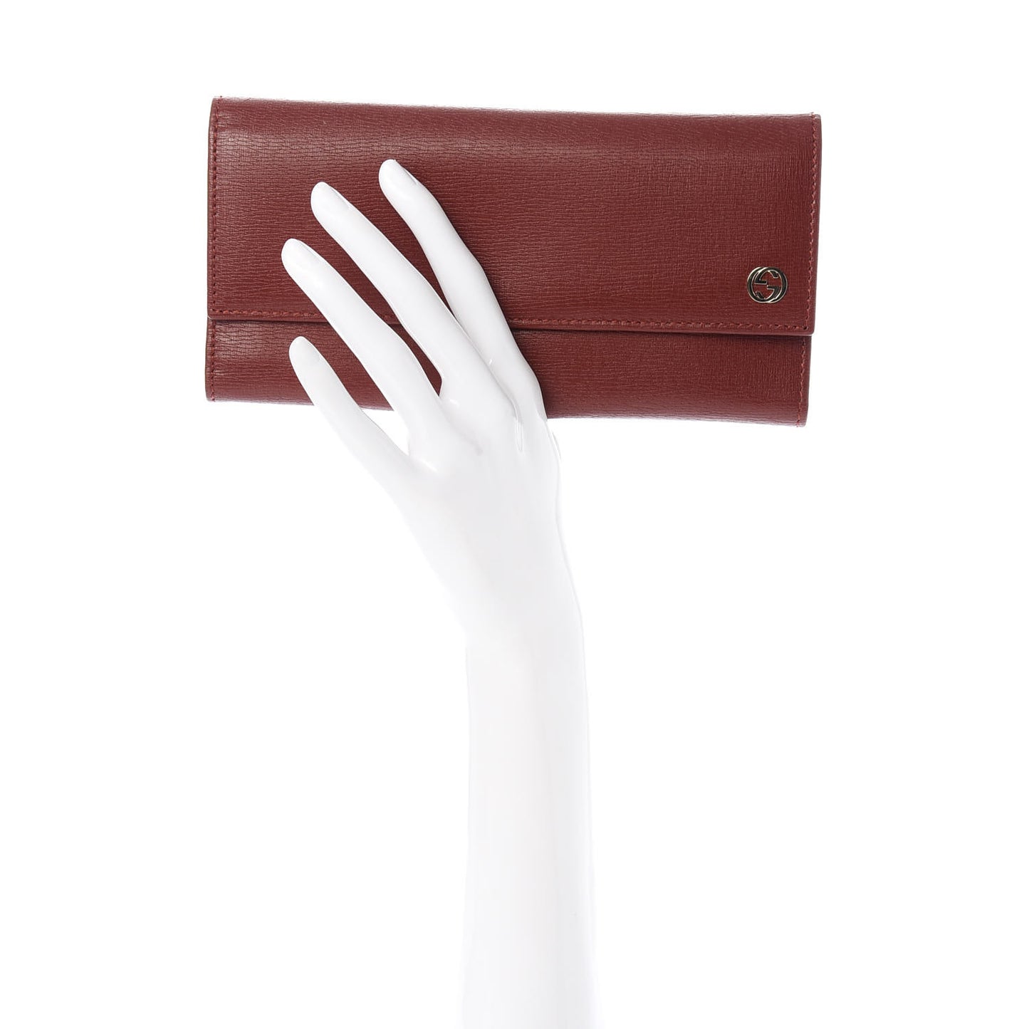 Calfskin GG Continental Wallet Red