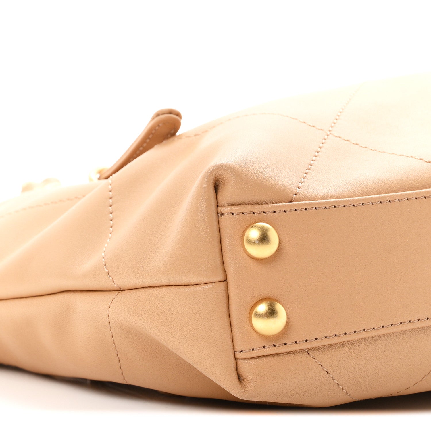 Chanel Calfskin Quilted Small Shopping Bag Beige 9 of 10