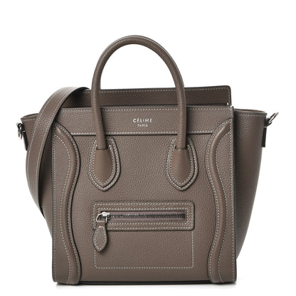 Celine Drummed Calfskin Nano Luggage Souris 1 of 8