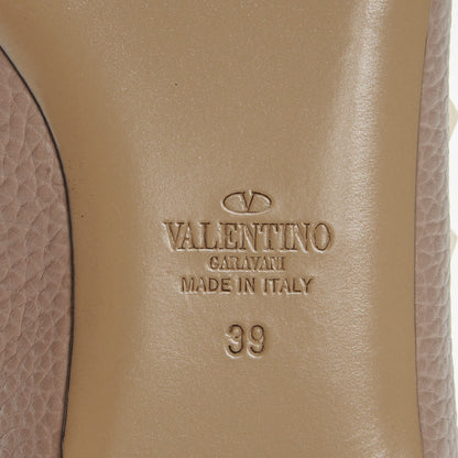 Valentino Garavani Pebbled Calfskin Rockstud Ballerina Flats 39 Poudre 6 of 6