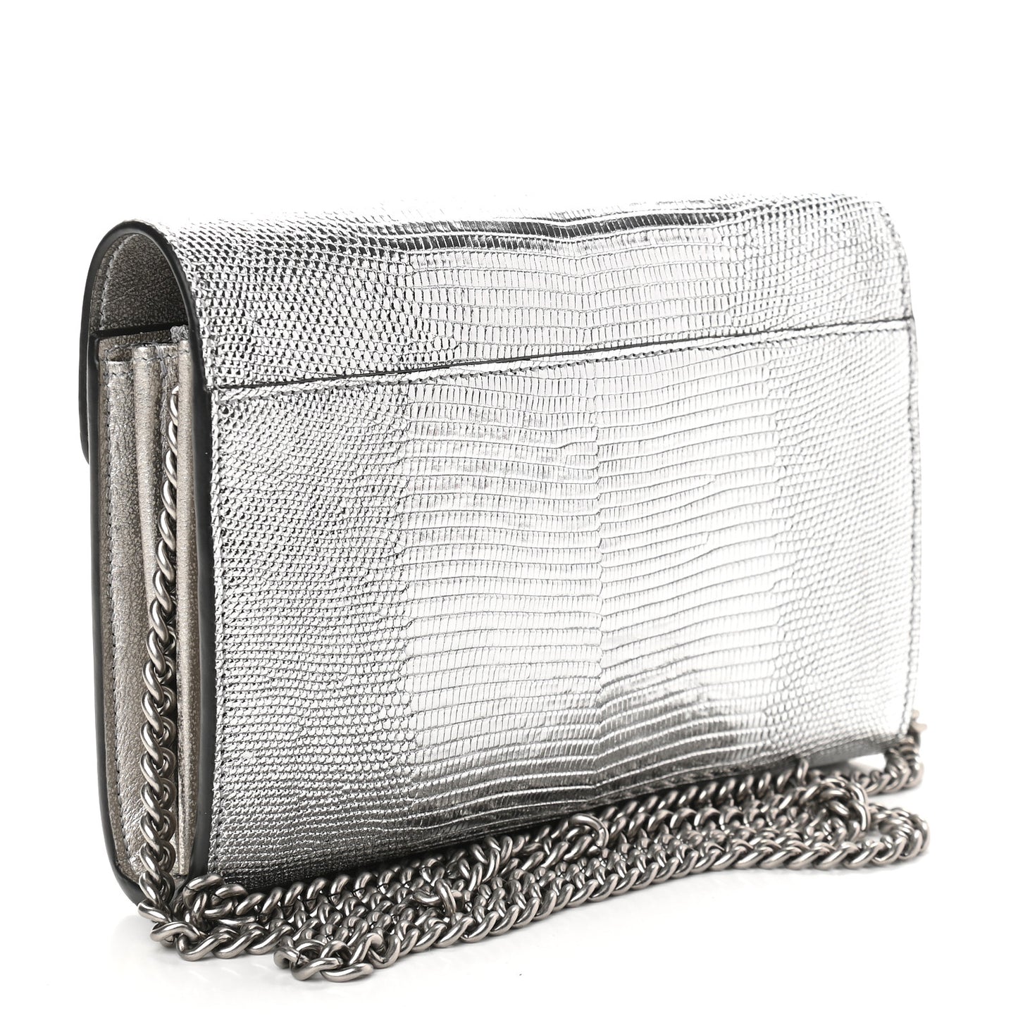 Lizard Mini Dionysus Chain Wallet Silver