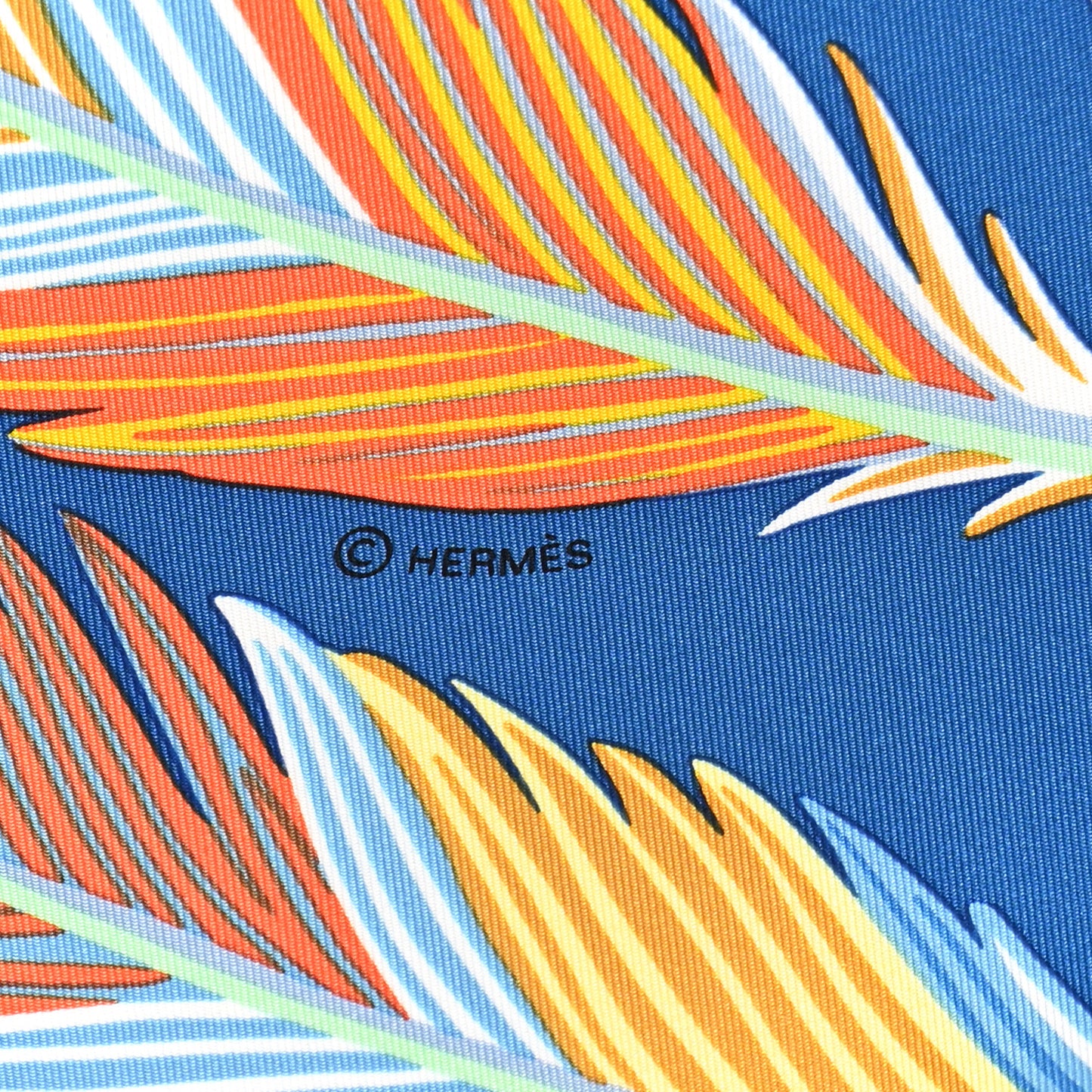 Silk Giant Toucans De Paradis Scarf 140 Bleu Cobalt Orange
