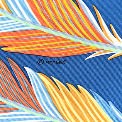 Hermes Silk Giant Toucans De Paradis Scarf 140 Bleu Cobalt Orange 3 of 13