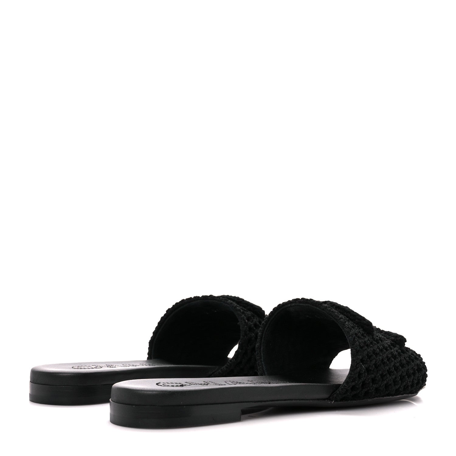Chanel Crochet CC Mules Sandals 37 Black 5 of 9