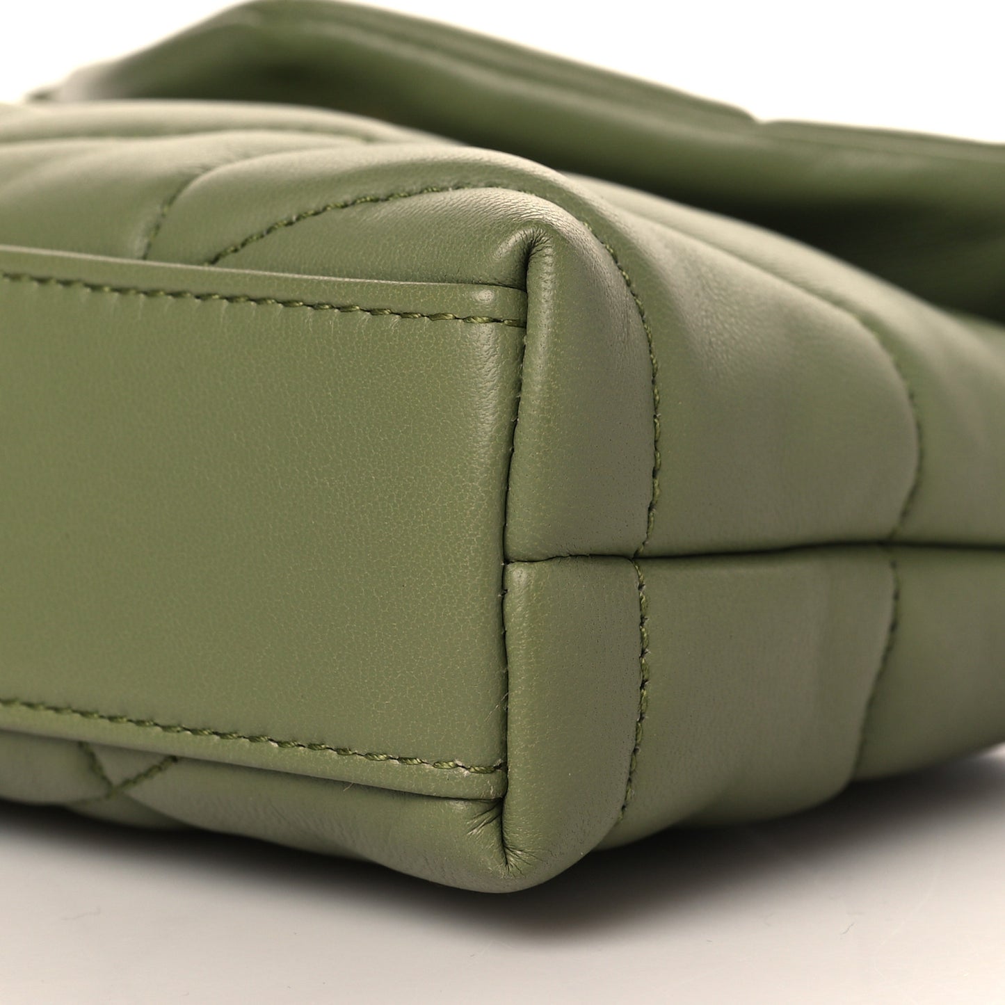 Lambskin Monogram Loulou Puffer Pouch Clutch Light Pistache