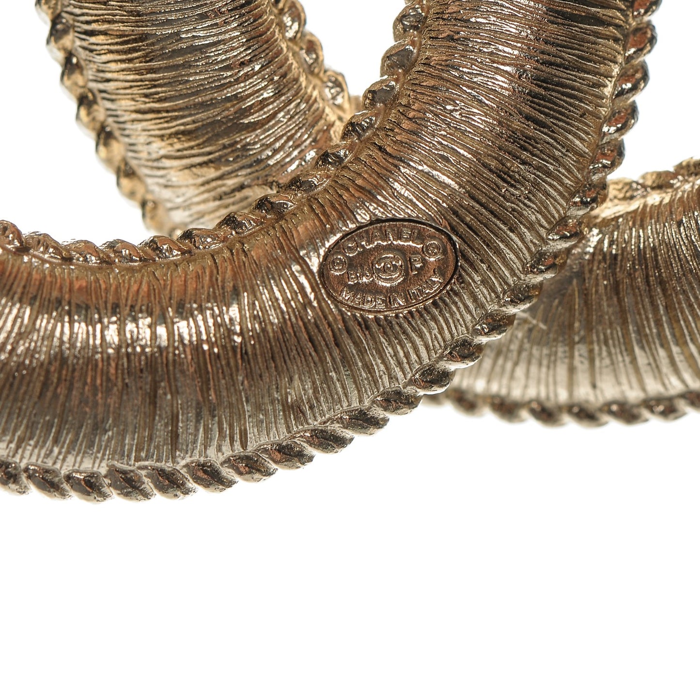 Pearl Large CC Brooch Gold