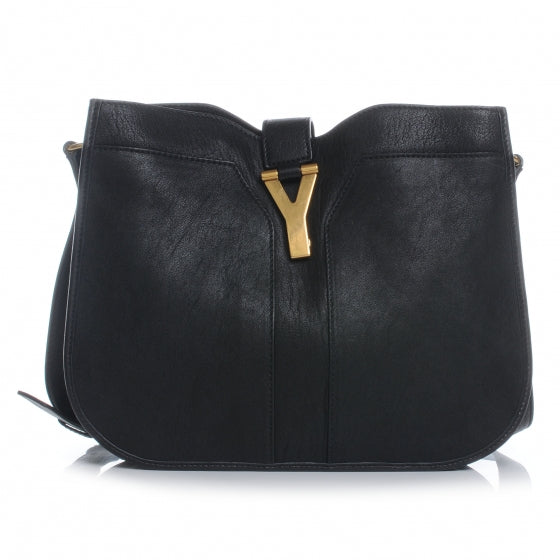 Leather Medium Cabas Chyc Shoulder Bag Black