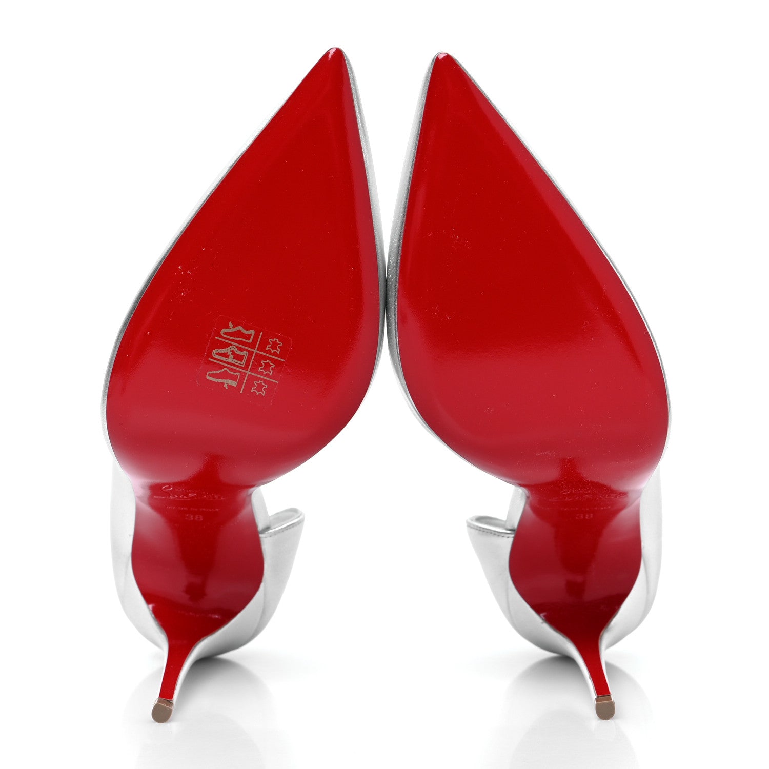 Christian Louboutin Nappa Laminate Iriza 100 Pumps 38 Silver 5 of 7