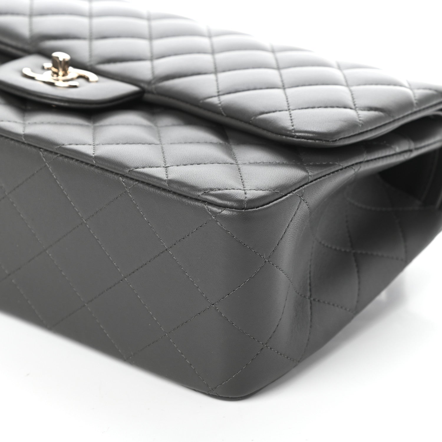 Chanel Lambskin Quilted Jumbo Double Flap Grey 9 of 9