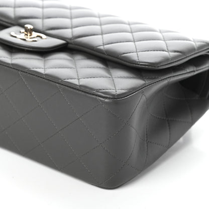 Chanel Lambskin Quilted Jumbo Double Flap Grey 9 of 9