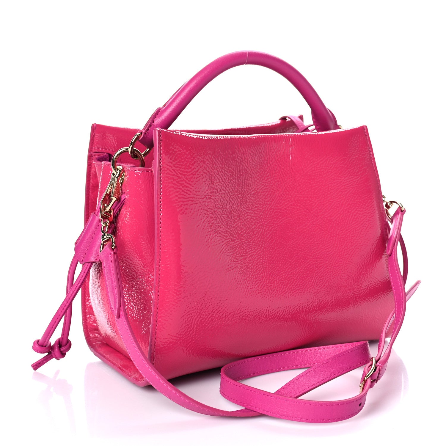Mulberry Spongy Patent Calfskin Small Iris Tote Mulberry Pink 3 of 12