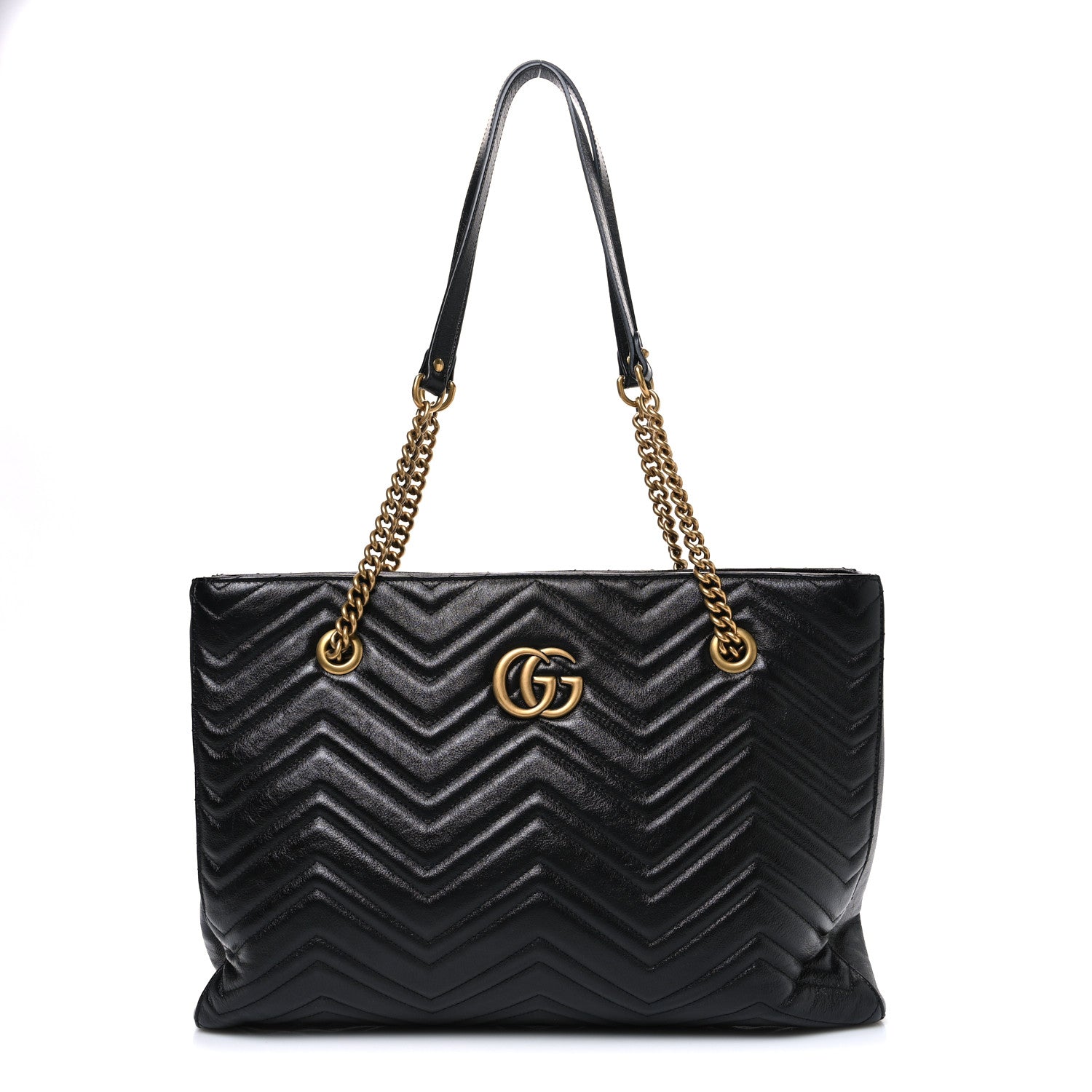 Gucci Vintage Calfskin Matelasse Medium GG Marmont Slim Tote Black 1 of 10