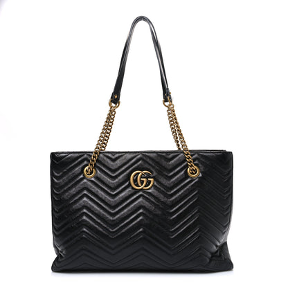 Gucci Vintage Calfskin Matelasse Medium GG Marmont Slim Tote Black 1 of 10