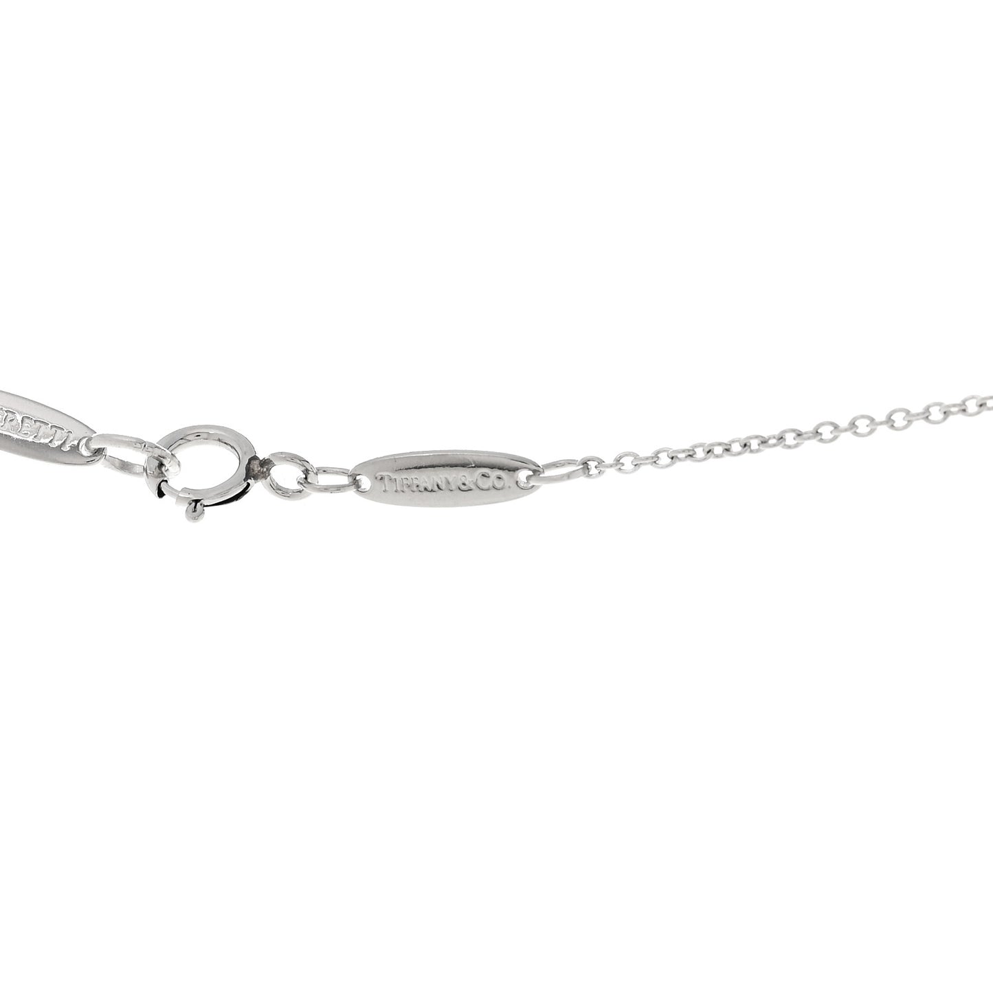 Platinum Diamond 16mm Elsa Peretti Open Heart Pendant Necklace