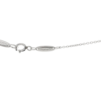Tiffany Platinum Diamond 16mm Elsa Peretti Open Heart Pendant Necklace 6 of 7