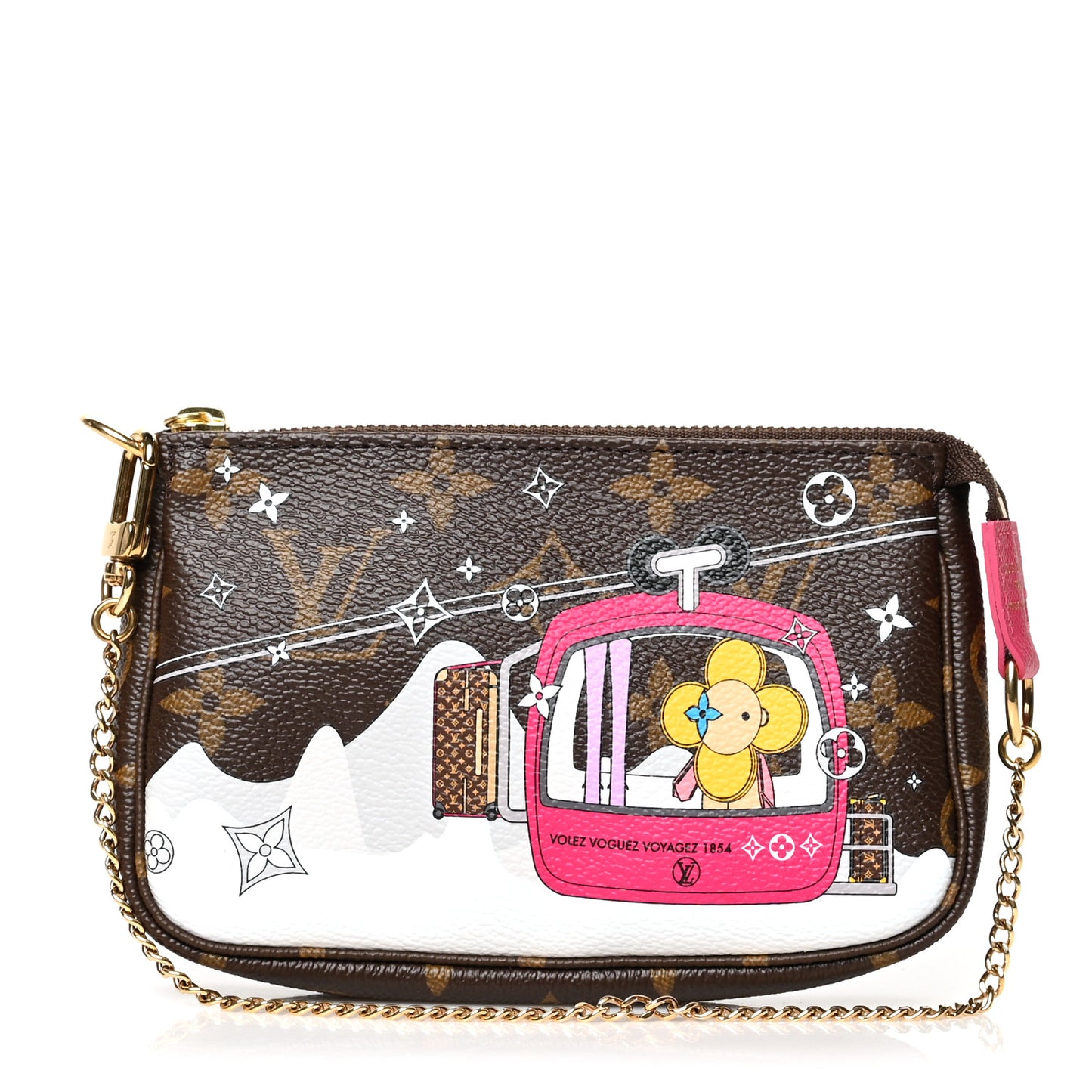 Monogram 2019 Christmas Animation Mini Courchevel Pochette Accessories Fuchsia