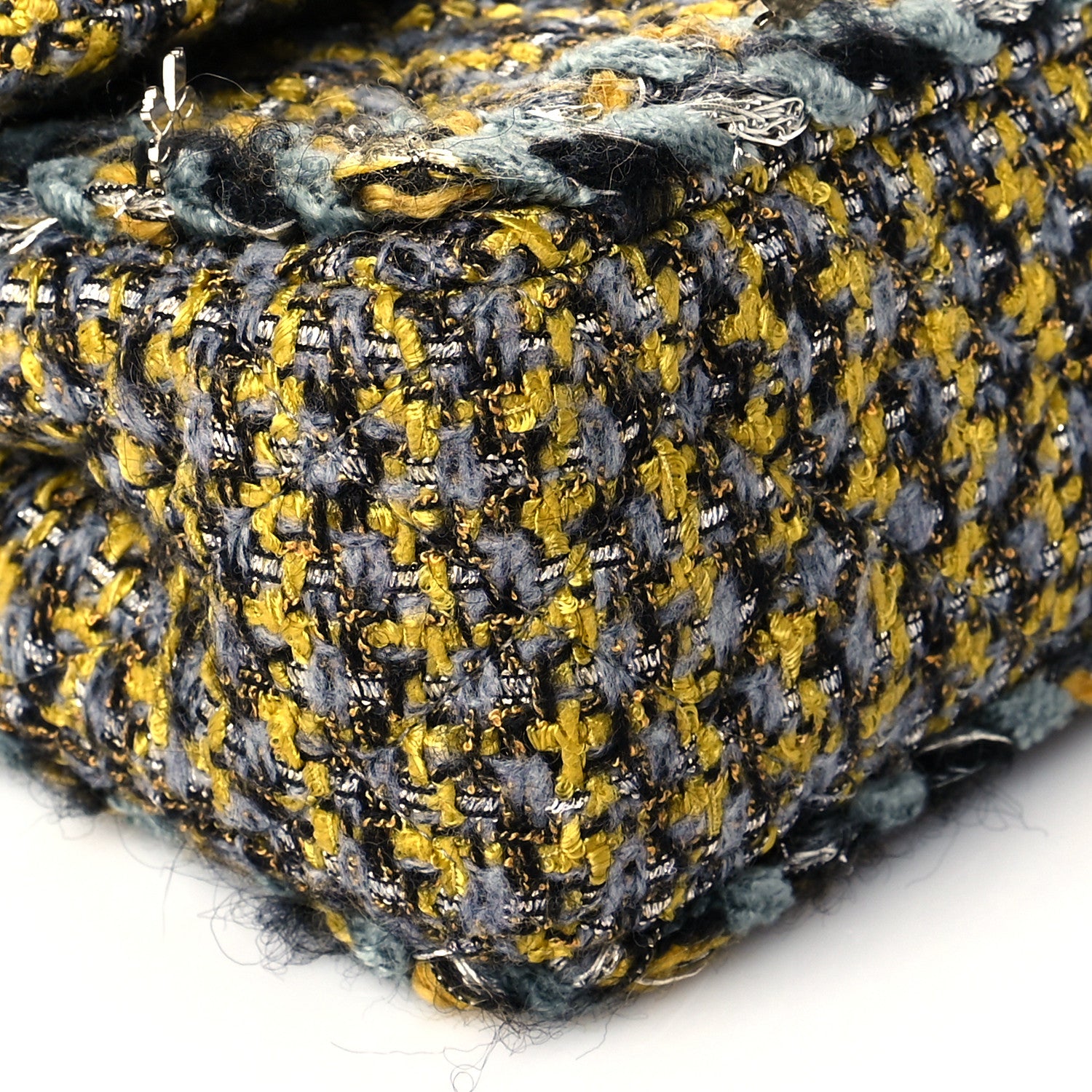 Chanel Tweed Braided Charms Small Flap Yellow Grey Black 10 of 12