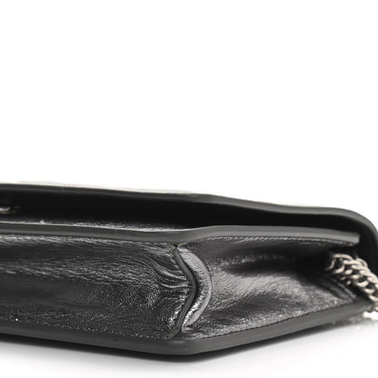 Givenchy Metallic Lambskin Logo Chain Wallet Silver 9 of 10