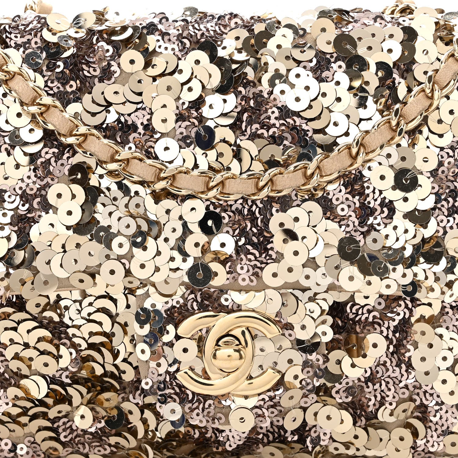 Chanel Sequin Lambskin Mini Flap Gold 8 of 10