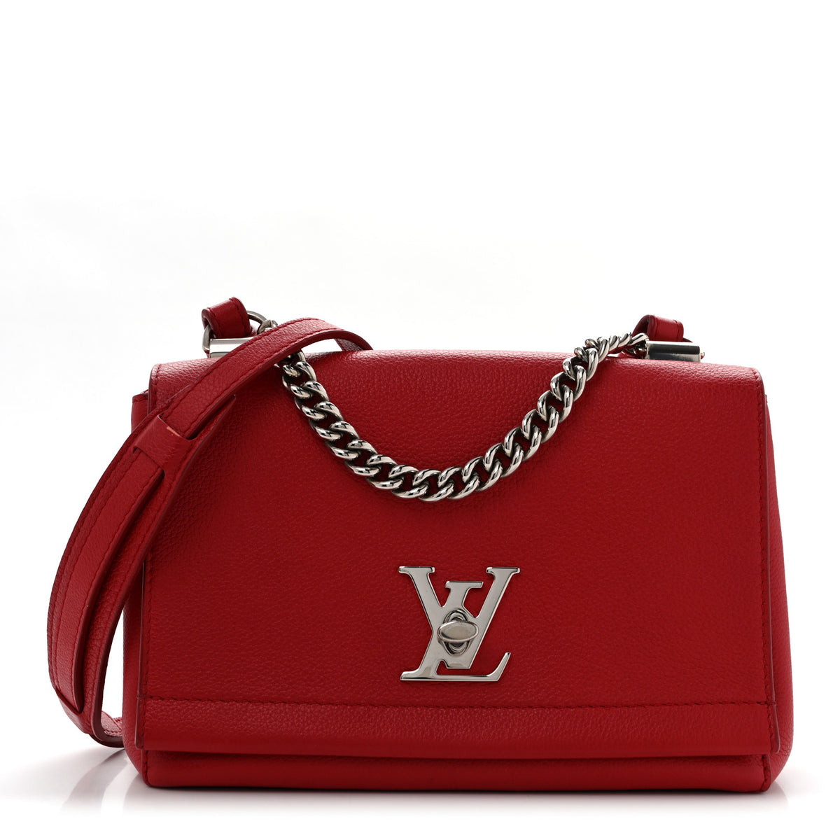 Calfskin Lockme II Chain Bag BB Rubis