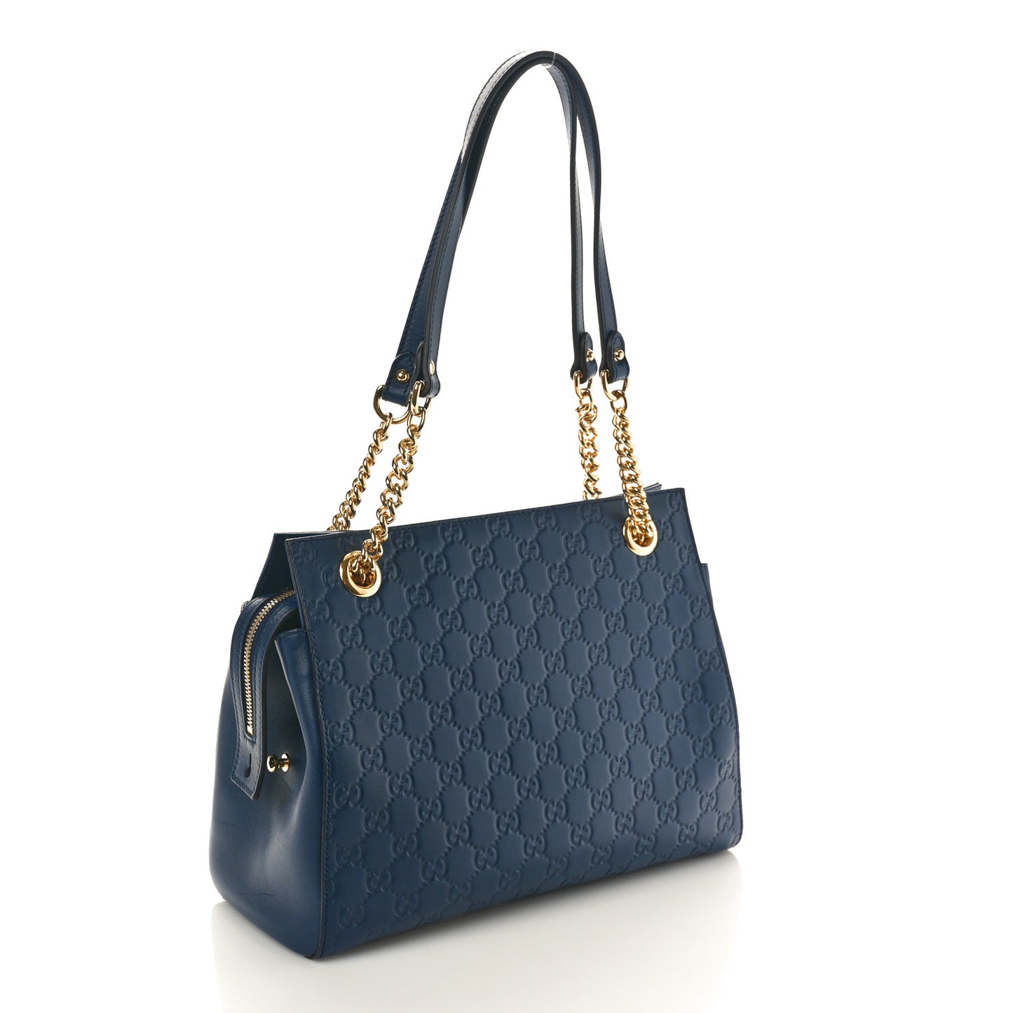 Guccissima Signature Medium Shoulder Tote Bag Blue