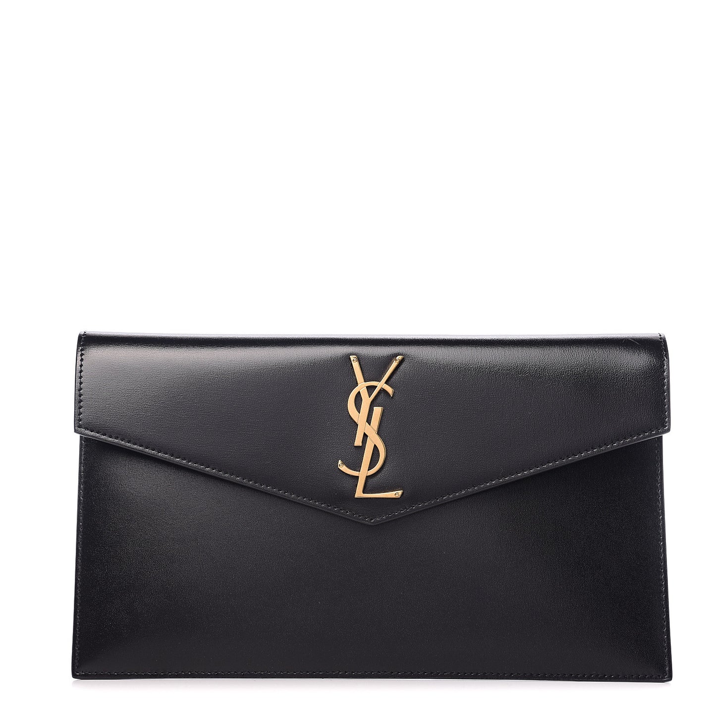 Smooth Shiny Calfskin Monogram Uptown Pouch Black