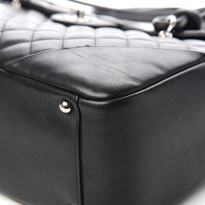 Chanel Calfskin Quilted Large Cambon Flap Black White 10 of 13