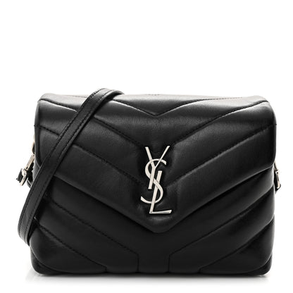 Saint Laurent Calfskin Y Quilted Monogram Toy Loulou Crossbody Bag Black 1 of 14