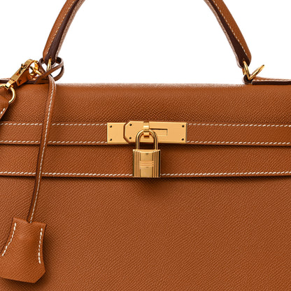 Hermes Epsom Kelly Sellier 32 Gold 8 of 12