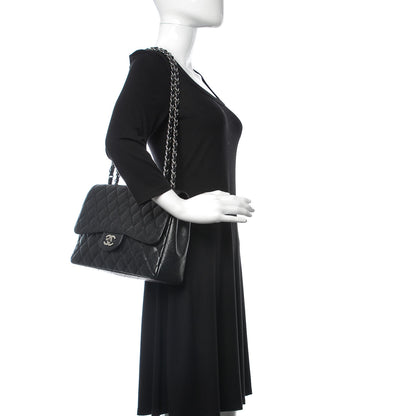 Chanel Caviar Quilted Jumbo Single Flap Black 2 of 9