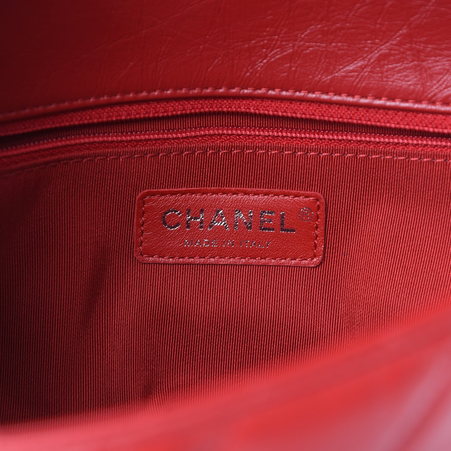 Chanel Crumpled Calfskin Medium Chain All Over Flap Red 6 of 13