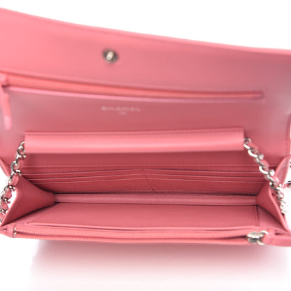 Chanel Calfskin Chevron Quilted Boy Wallet On Chain WOC Pink 5 of 14