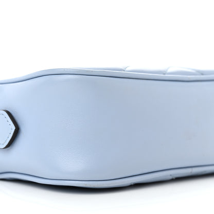 Gucci Calfskin Matelasse Mini GG Marmont Chain Shoulder Bag Porcelain Light Blue 9 of 16