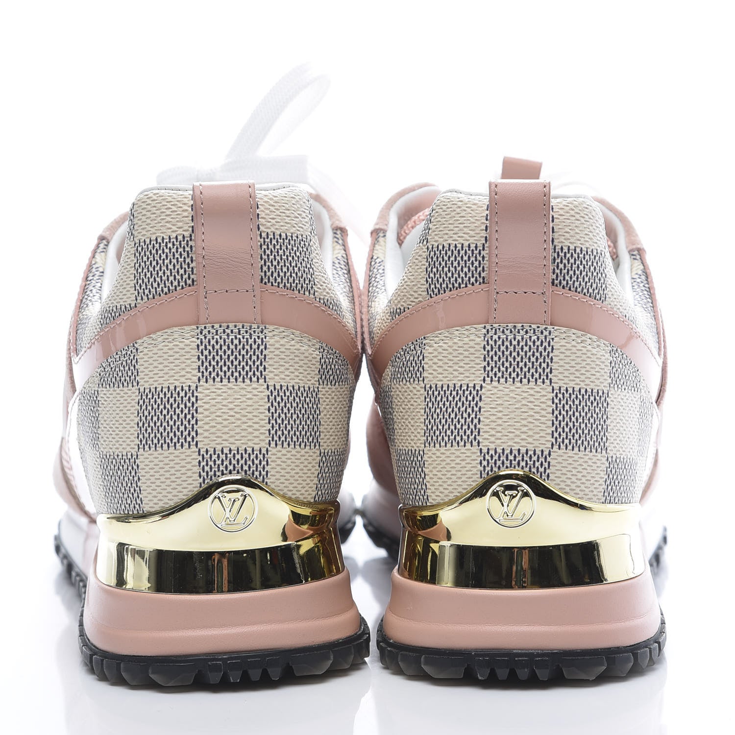 Louis Vuitton Suede Damier Azur Run Away Sneakers 35 Pink 6 of 9