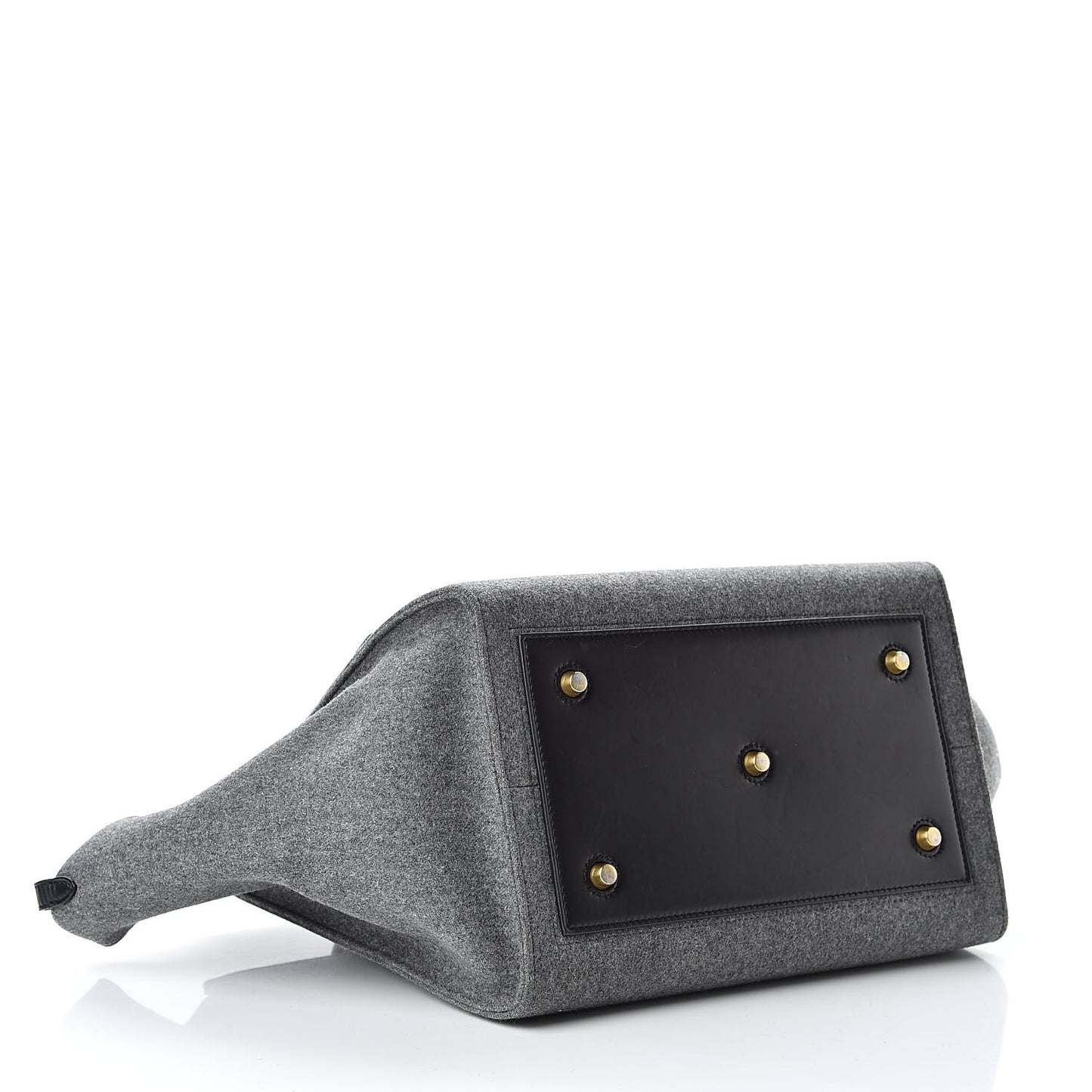 Felt Calfskin Medium Tie Knot Tote Grey Black