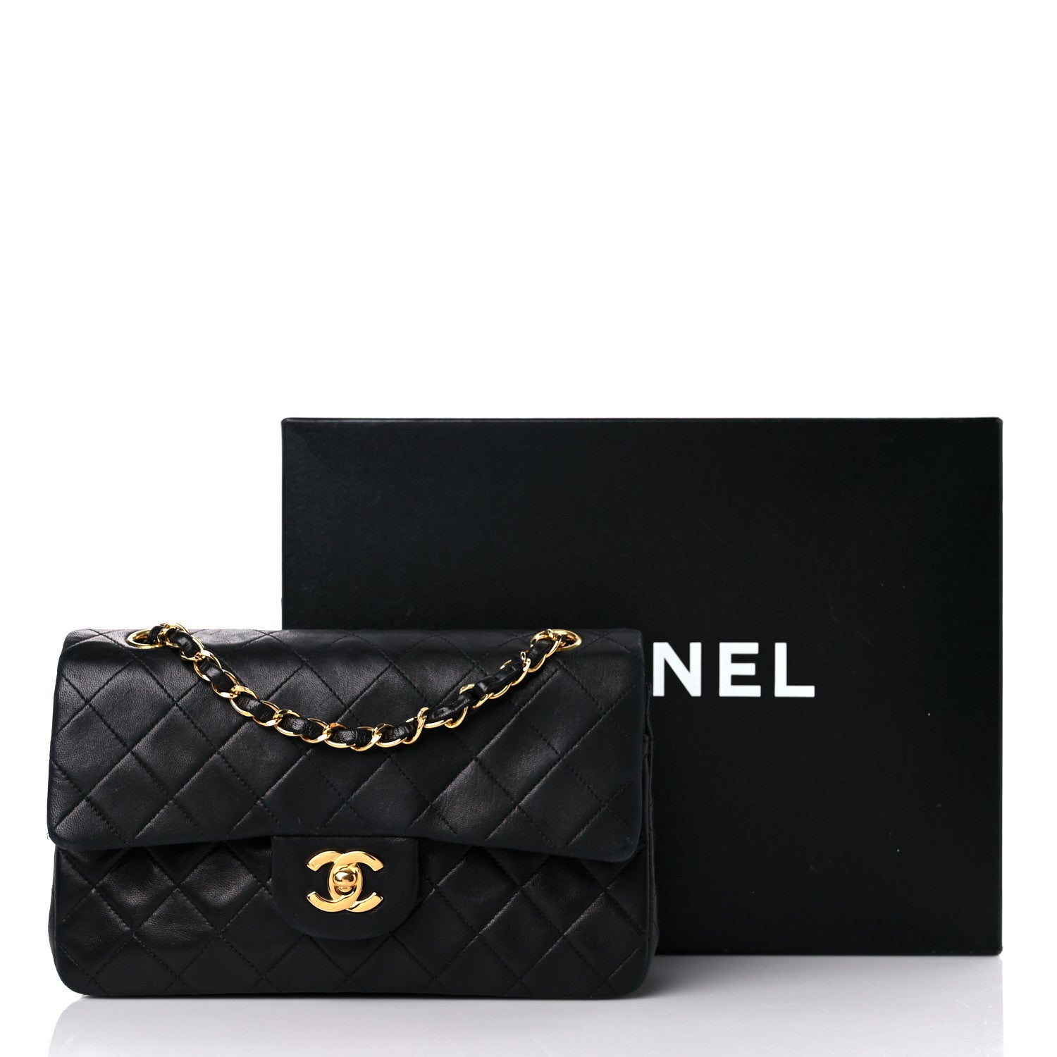 Chanel Lambskin Quilted Small Double Flap Black 24 of 24