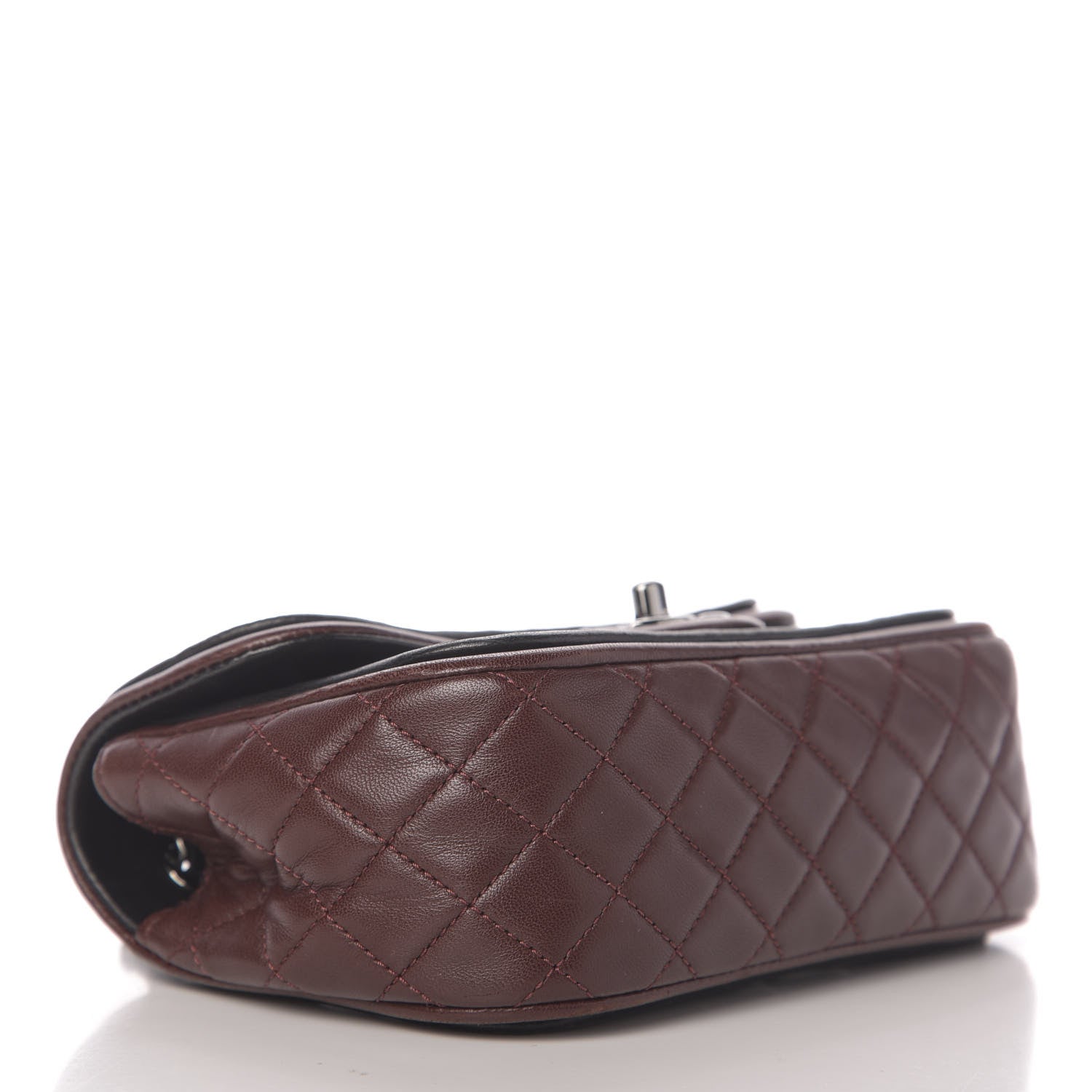 Chanel Lambskin Classic Twist Mini Rectangular Flap Black Burgundy 3 of 10