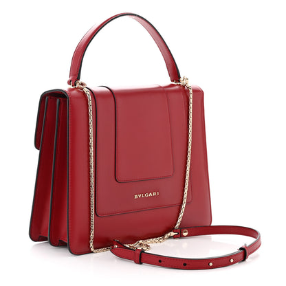 Bulgari Calfskin Large Serpenti Forever Top Handle Red 4 of 11