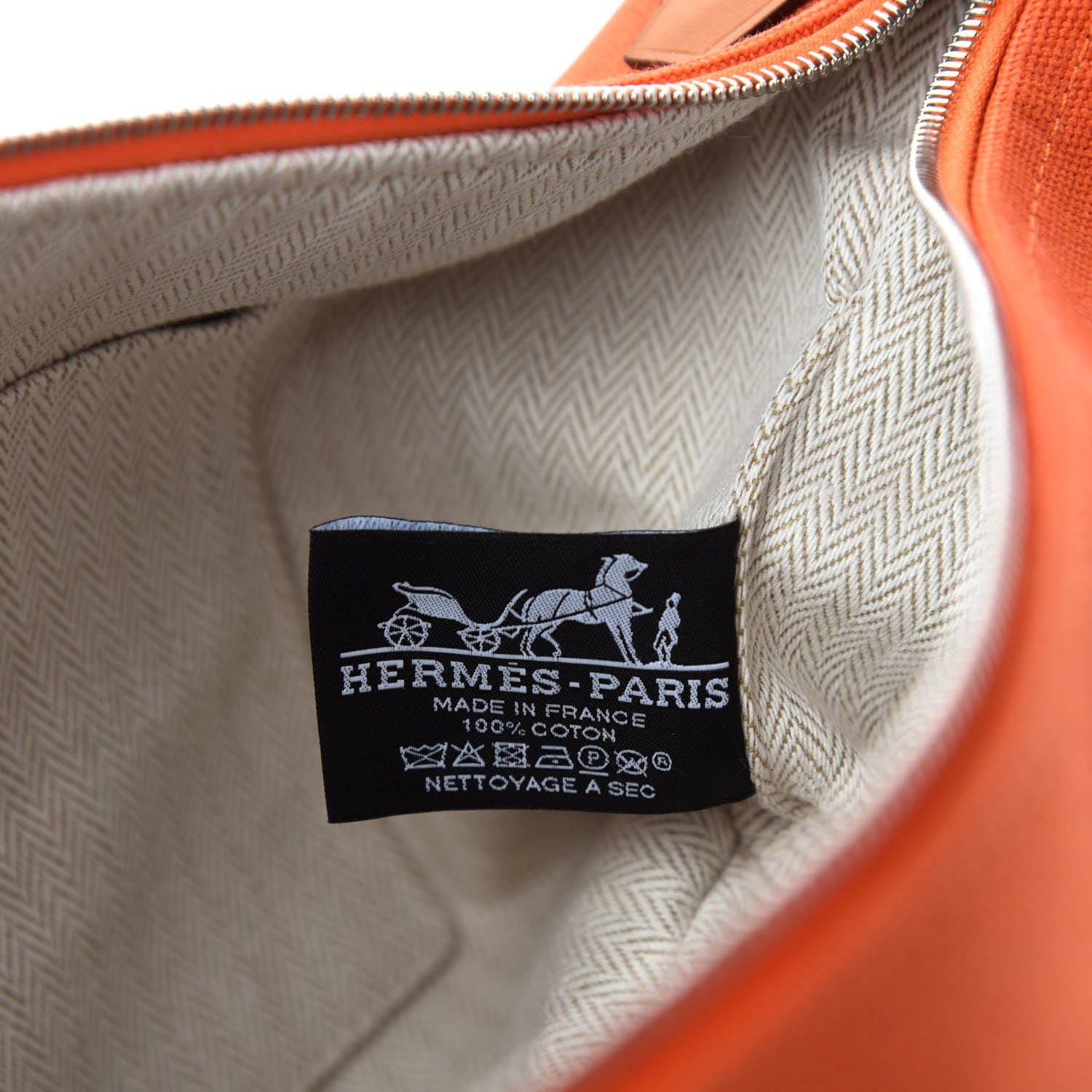 Hermes Canvas Small Bride-A-Brac Pouch Orange Burgundy 6 of 6
