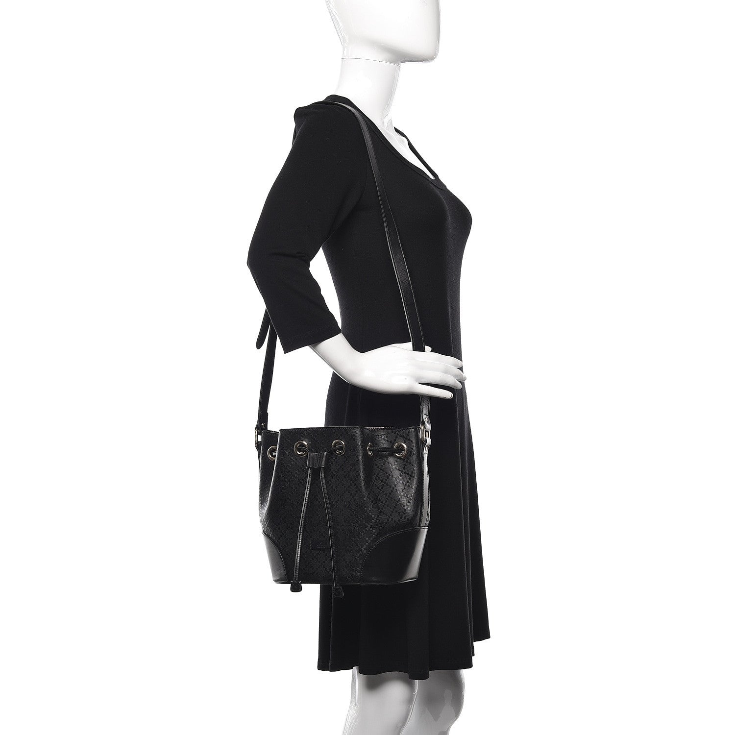 Gucci Bright Diamante Small Bucket Bag Black 2 of 15