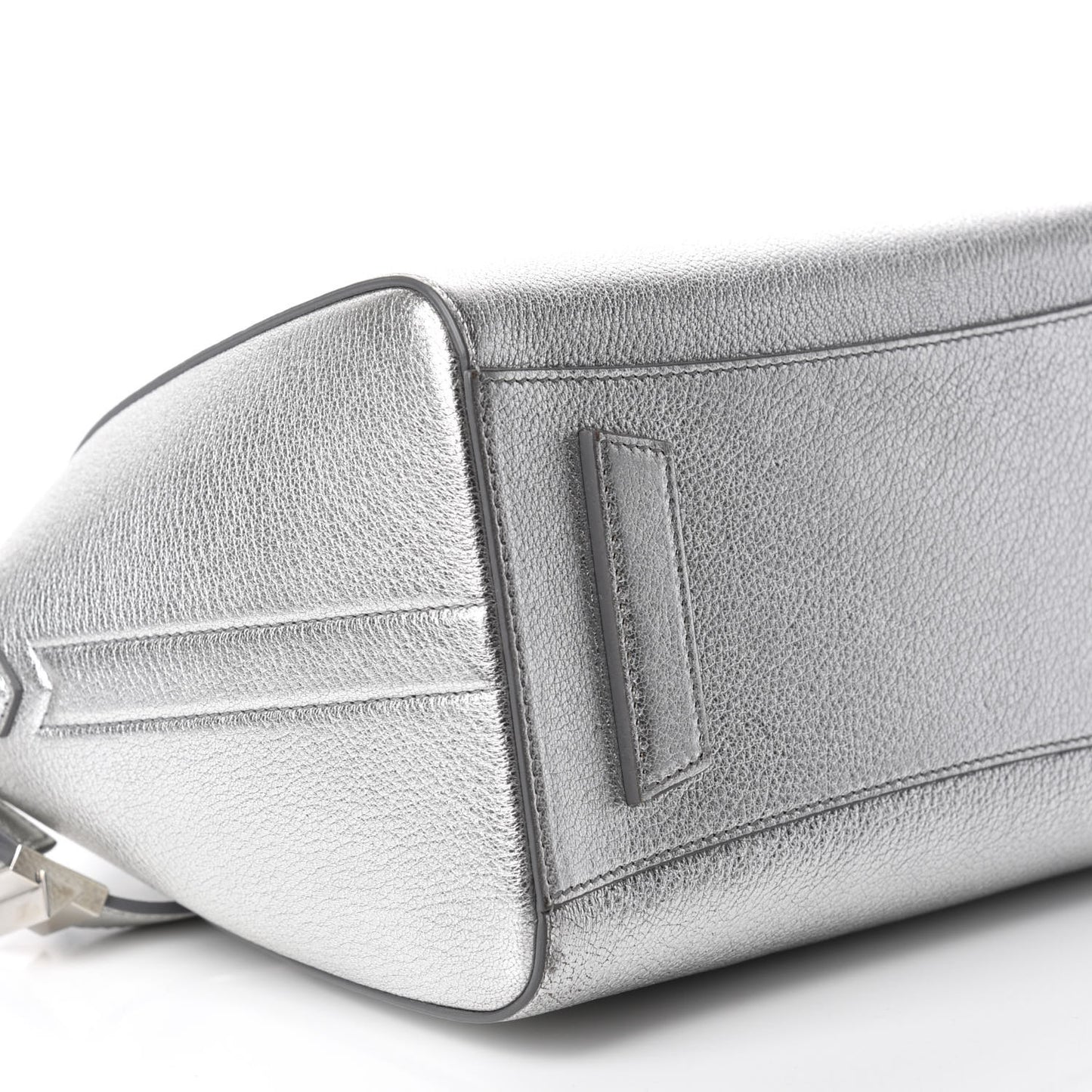 Metallic Sugar Goatskin Small Antigona Silver