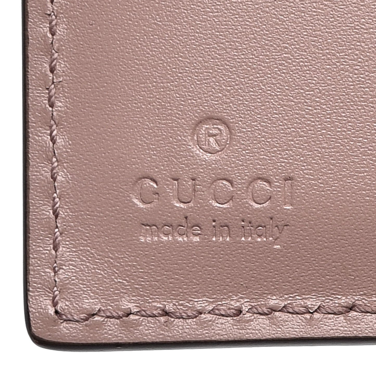 Guccissima Bow Train Pass Case Soft Pink