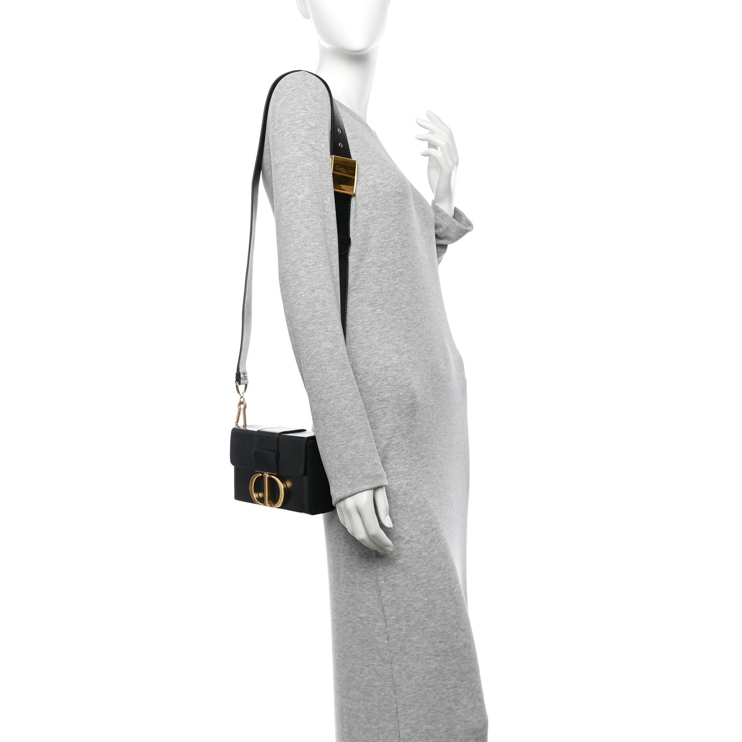 Crackled Lambskin 30 Montaigne Box Bag Black Black