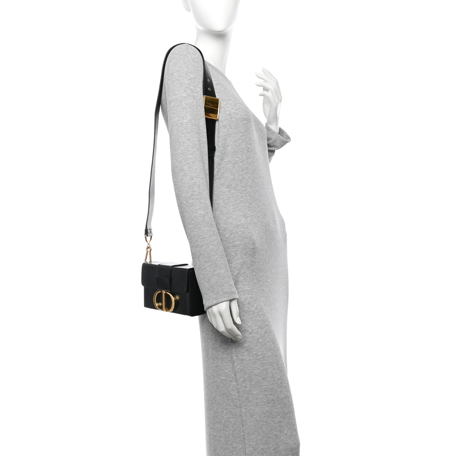 Christian Dior Crackled Lambskin 30 Montaigne Box Bag Black Black 3 of 25
