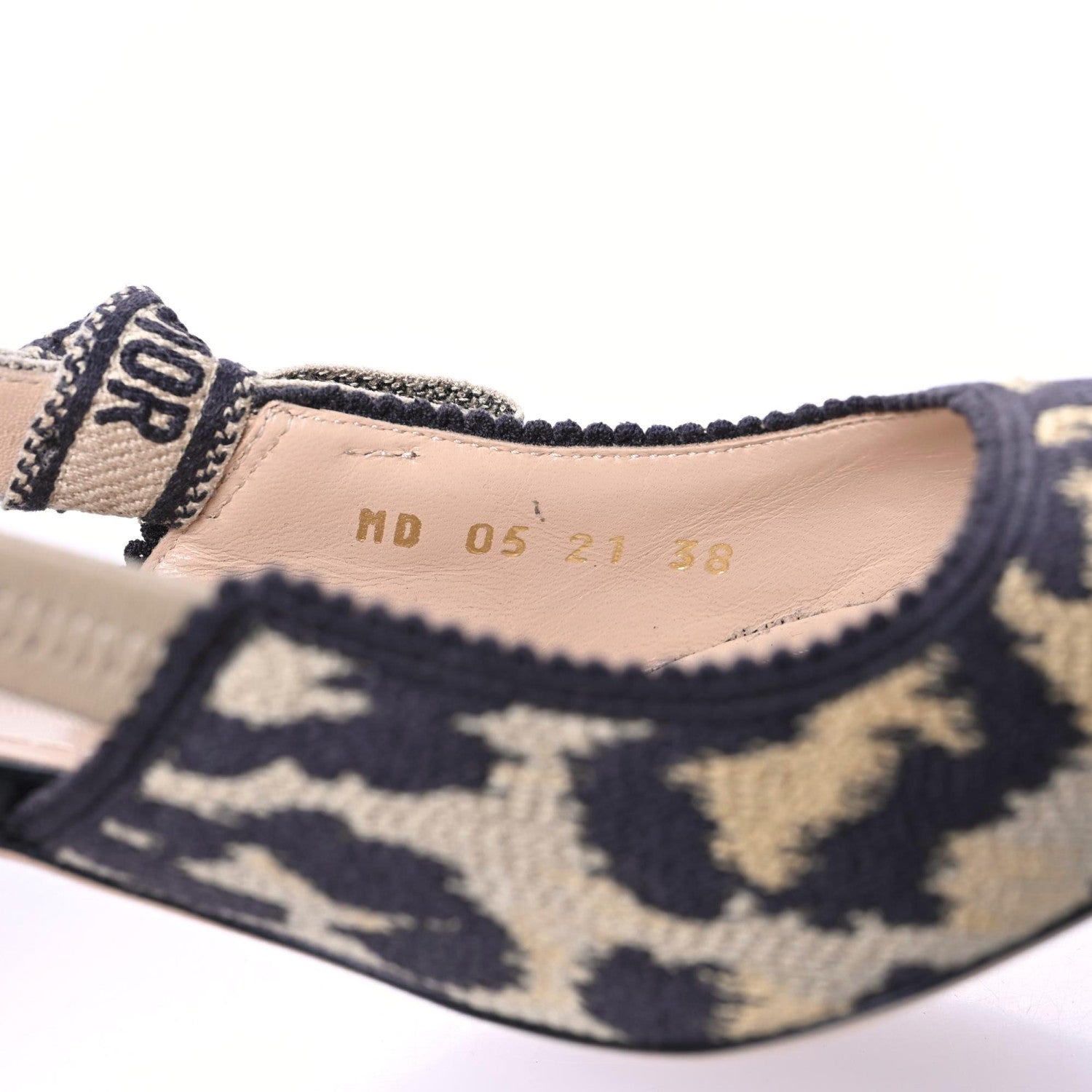 Christian Dior Mizza Cotton Ribbon Embroidered J'Adior Slingback 65mm Pumps 38 Natural 7 of 10