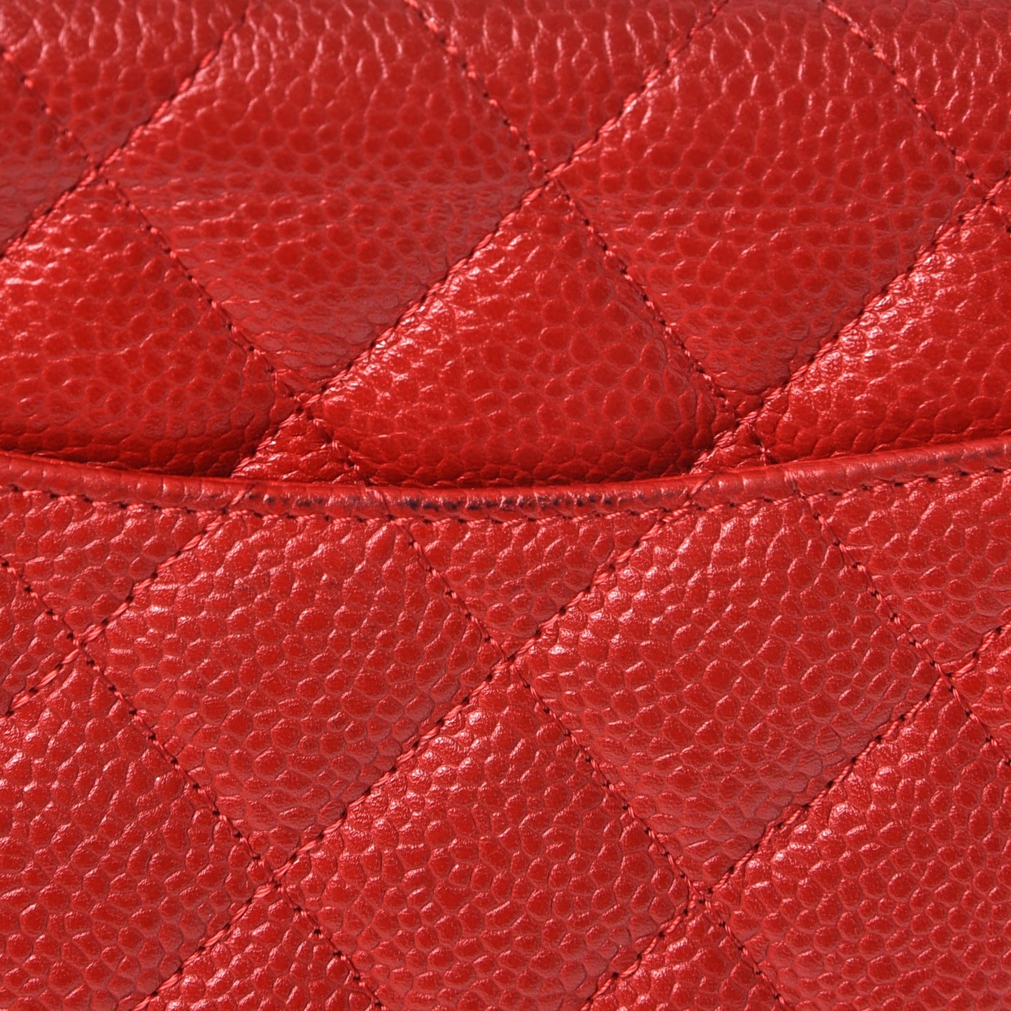 Caviar Quilted Wallet On Chain WOC Red