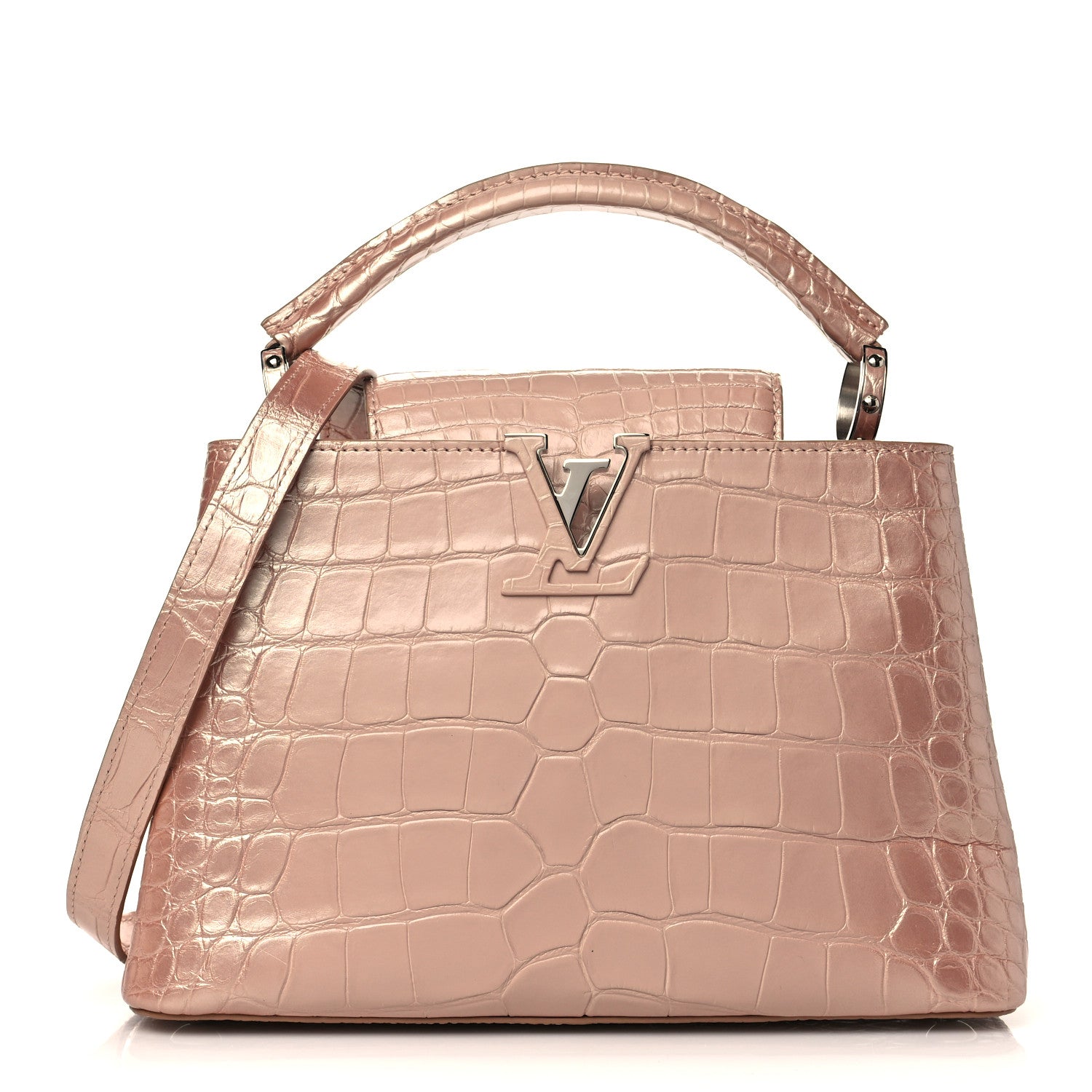 Louis Vuitton Iridescent Alligator Capucines BB Pink 1 of 5