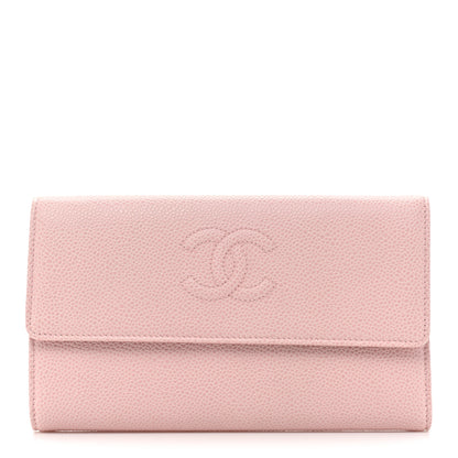 Chanel Caviar Timeless CC Large Gusset Flap Wallet Rose Pale 1 of 15