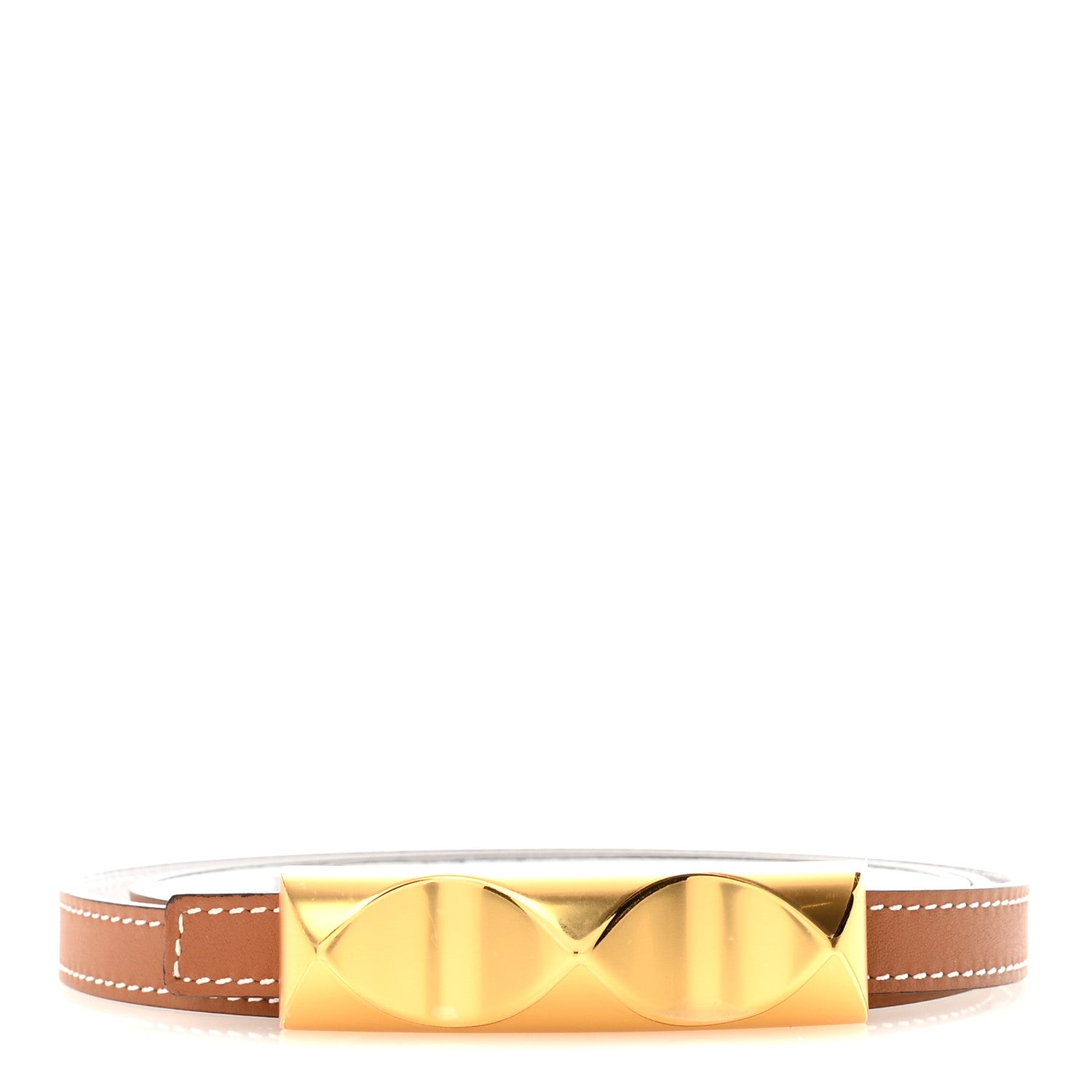 Hermes Swift Epsom 13mm Infini Belt 95 38 Gold White 1 of 11