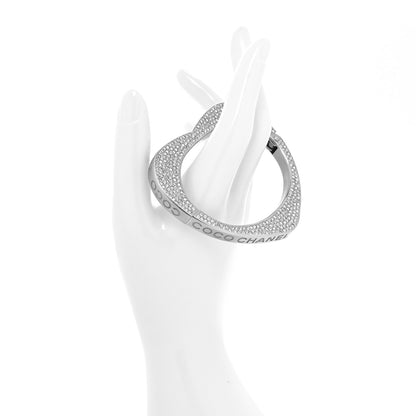 Chanel Swarovski Crystal Heart Bracelet Silver 2 of 6